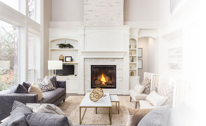 Living room with furniture